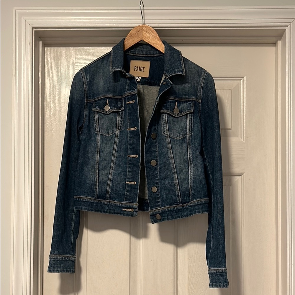 PAIGE Blue Jean Jacket Classic Denim Style - Size: Small